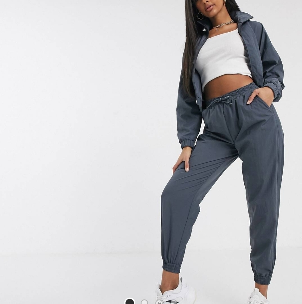 ASOS shell jogger in charcoal